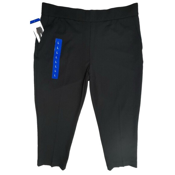 Hilary Radley Womens Size Large Black Mid-Rise Slim Leg Pant Ankle Crop Lrg L - Picture 1 of 7